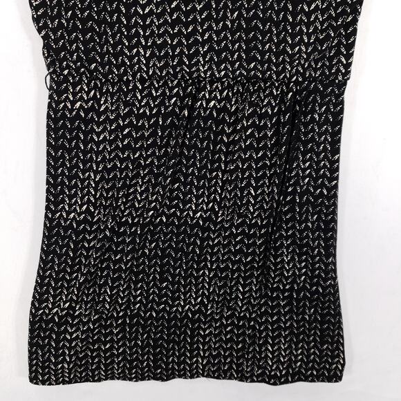 Ann Taylor LOFT Sheath Dress Womens Extra Small Petite Black White Geometric Top - Picture 3 of 7